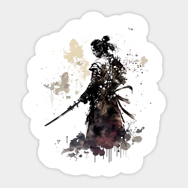 Samurai Ink  Timeless Sumi-e Art Sticker by geekmethat